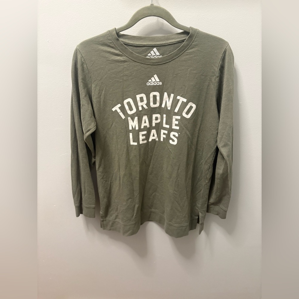 Adidas Taupe Colored long sleeve women’s shirt with White Logo